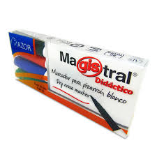 84074 Marcador MAGISTRAL para pizarron DIDACTICO PUNTO FINO 4 COLORES PARA PIZARRÓN BLANCO