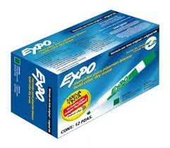 83004 Marcador EXPO para pizarrón punto cincel VERDE c/12