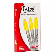 MR162 Marcador permanente punto fino BACO AMARILLO C/12