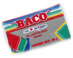 PL011 Plastilina BACO marqueta 180 grs. GRIS