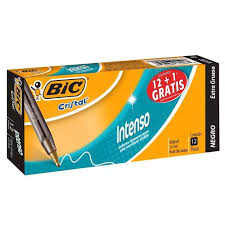 939687 Bolígrafo BIC cristal intenso 1.6 mm NEGRO CAJA C/12