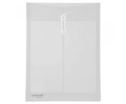 SBO Sobre plástico vert. con hilo BARRILITO TAMAÑO OFICIO PQTE. C/12 TRANSPARENTE