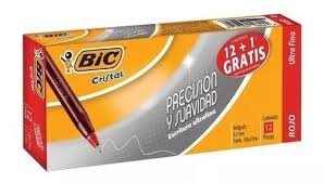CNP-12RO Bolígrafo BIC precisión y suavidad ROJO CAJA C/12