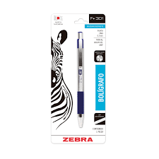 7001 Boligrafo ZEBRA F301 retractil AZUL