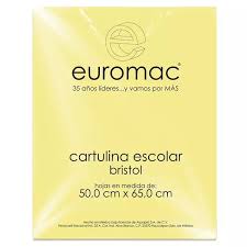 WA0021 Cartulina BRISTOL 50 x 65 cms c/100 hjs AMARILLA