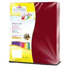 EC0098 Papel cortado de colores carta c/100 hjs VINO