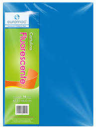 EF0032 Cartulina fluorescente 47.5 x 66 cms AZUL C/10 HOJAS