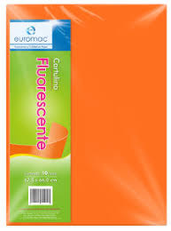EF0034 Cartulina fluorescente 47.5 x 66 cms NARANJA C/10 HOJAS