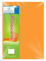 EF0035 Cartulina fluorescente 47.5 x 66 cms PAPAYA C/10 HOJAS