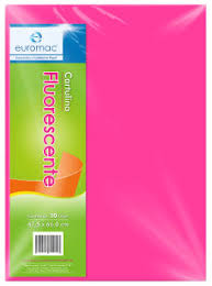EF0037 Cartulina fluorescente 47.5 x 66 cms ROSA C/10 HOJAS