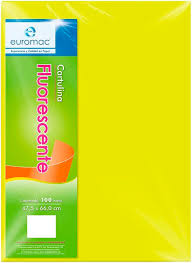 EF0039 Cartulina fluorescente 47.5 x 66 cms AMARILLO C/100 HOJAS