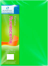EF0046 Cartulina fluorescente 47.5 x 66 cms VERDE C/100 HOJAS